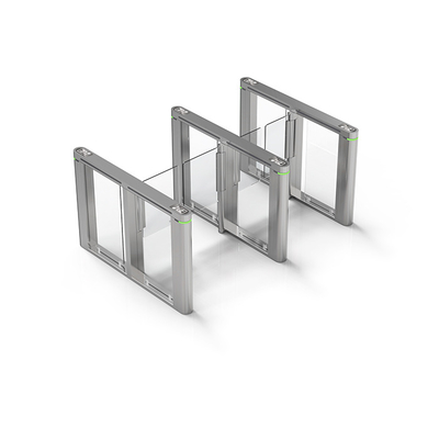 Acrylic and Cards Access Control 304 Fingerprint Turnstile Gate Steel Swing Barrier With Counter